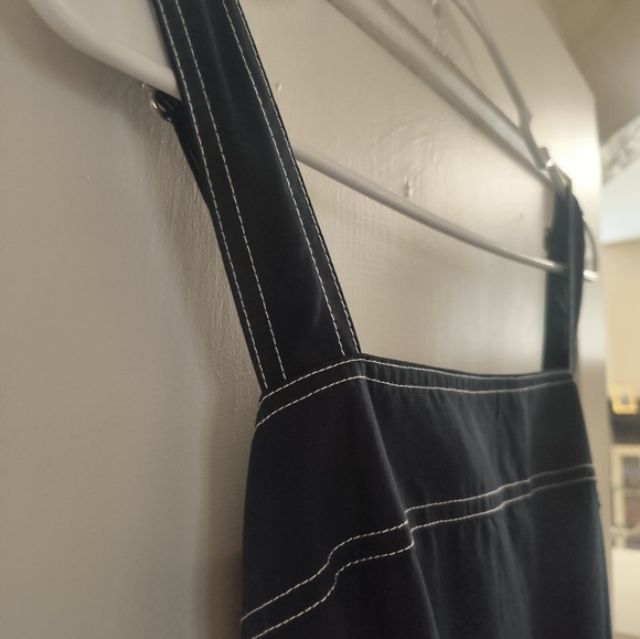 Caroline Constas Navy Dress Ruffled Bib Belted Midi/Maxi - Picture 4 of 10